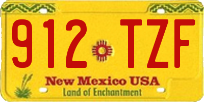 NM license plate 912TZF