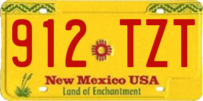 NM license plate 912TZT