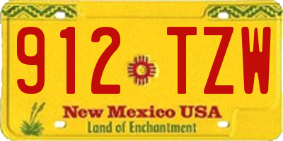 NM license plate 912TZW