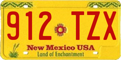 NM license plate 912TZX