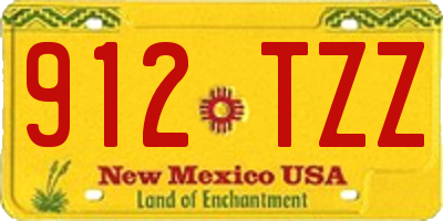 NM license plate 912TZZ