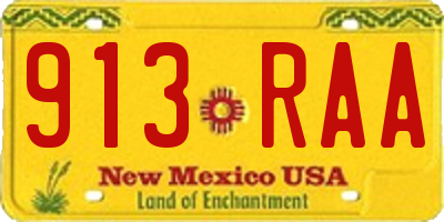 NM license plate 913RAA