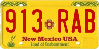 NM license plate 913RAB