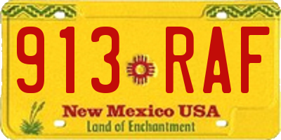 NM license plate 913RAF