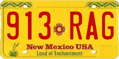 NM license plate 913RAG