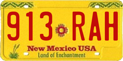 NM license plate 913RAH