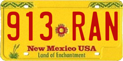 NM license plate 913RAN