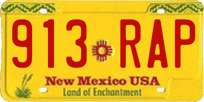 NM license plate 913RAP