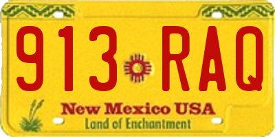 NM license plate 913RAQ