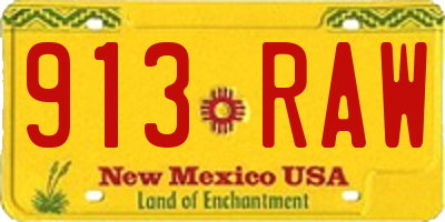 NM license plate 913RAW