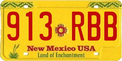 NM license plate 913RBB