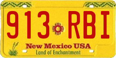 NM license plate 913RBI