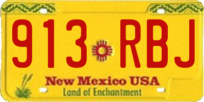 NM license plate 913RBJ