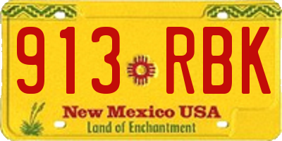 NM license plate 913RBK