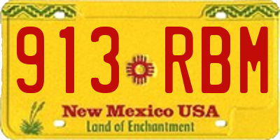 NM license plate 913RBM