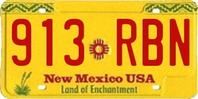 NM license plate 913RBN
