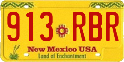 NM license plate 913RBR