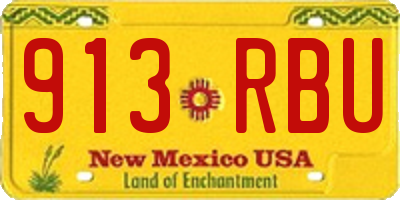 NM license plate 913RBU