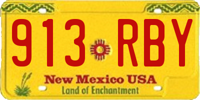 NM license plate 913RBY