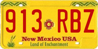 NM license plate 913RBZ