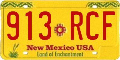 NM license plate 913RCF