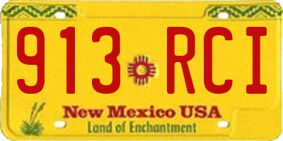 NM license plate 913RCI
