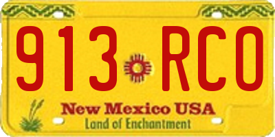NM license plate 913RCO