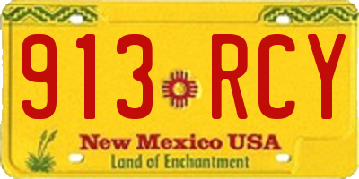 NM license plate 913RCY