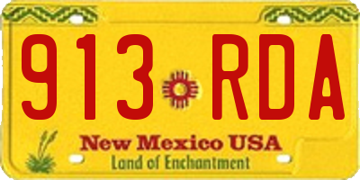 NM license plate 913RDA