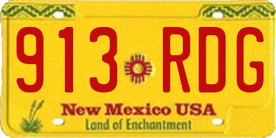 NM license plate 913RDG