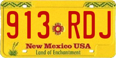 NM license plate 913RDJ