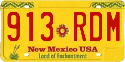 NM license plate 913RDM