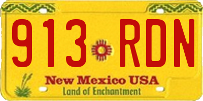 NM license plate 913RDN