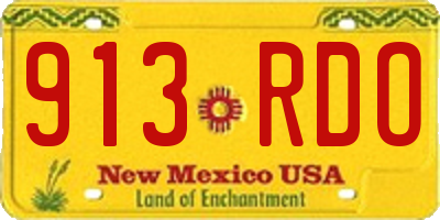 NM license plate 913RDO