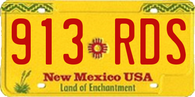 NM license plate 913RDS