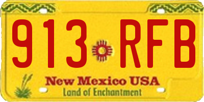 NM license plate 913RFB