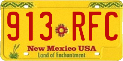 NM license plate 913RFC