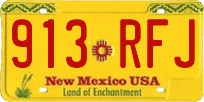 NM license plate 913RFJ