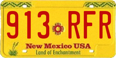 NM license plate 913RFR