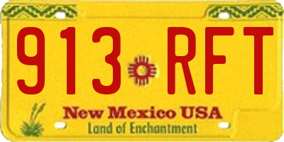 NM license plate 913RFT