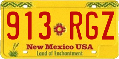 NM license plate 913RGZ