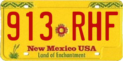 NM license plate 913RHF