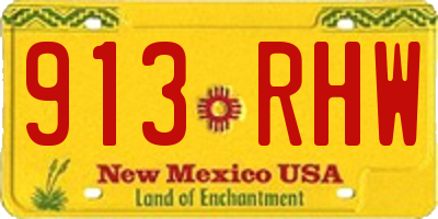 NM license plate 913RHW