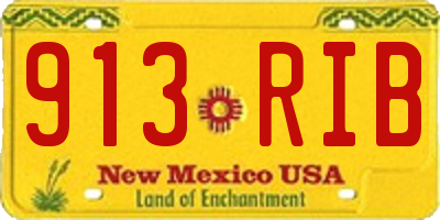 NM license plate 913RIB