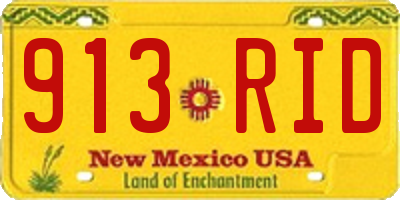 NM license plate 913RID