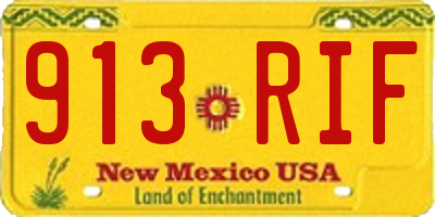 NM license plate 913RIF