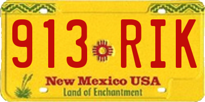 NM license plate 913RIK