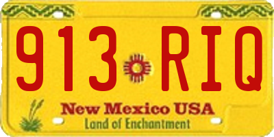 NM license plate 913RIQ