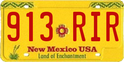 NM license plate 913RIR