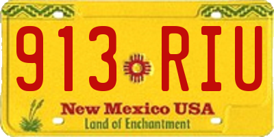 NM license plate 913RIU